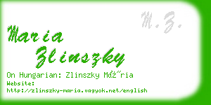 maria zlinszky business card